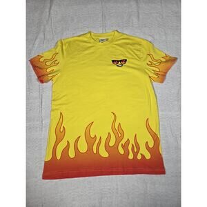 Huggbees Logo Tee,‎ Yellow Flames, Sunglasses, 100% Cotton